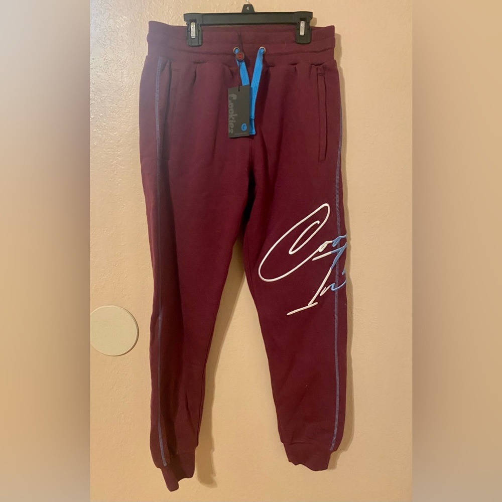 Cookies SF Burgundy Embroidered Sweatpants New with Tags Size Small